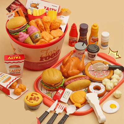 Enfants Nourriture Cuisine Jouets Set Fille Faire Semblant Maison Simulation Pain Burger Pizza Jeu de Cuisine Accessoires Accessoires de Jeu de Cuisine