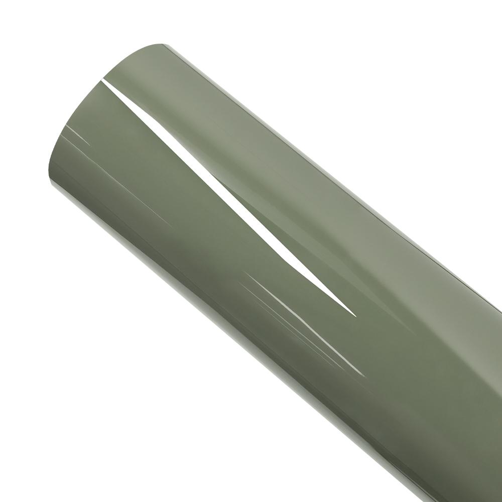 1.52mX1/3/17m Green Vinyl Roll Glossy Khaki Green Wrap PET Car Truck Body Vehicle Wrapping Film Decal Sheet with Air Release