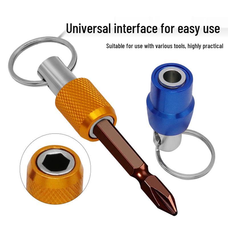 Colorful Keychain Conversion Tool Set: 5-Piece Quick Change Extension Rods & Hex Shank Screwdriver Bits