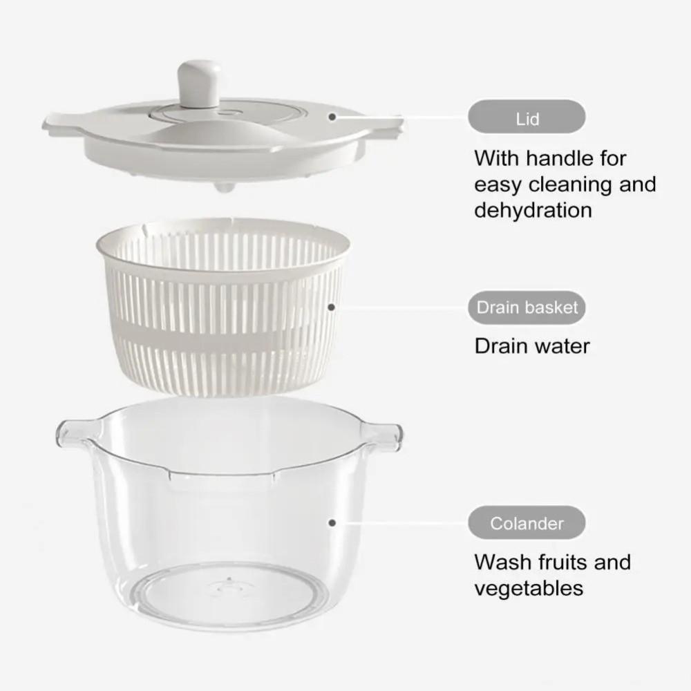 2 in 1 Salad Dryer Large Capacity Food Strainer Vegetable Salad Spinner  Vegetable Washing