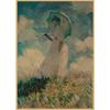 Monet Oil Painting Retro Kraft Paper Poster for Restaurant, Bar, Cafe Wall Decor