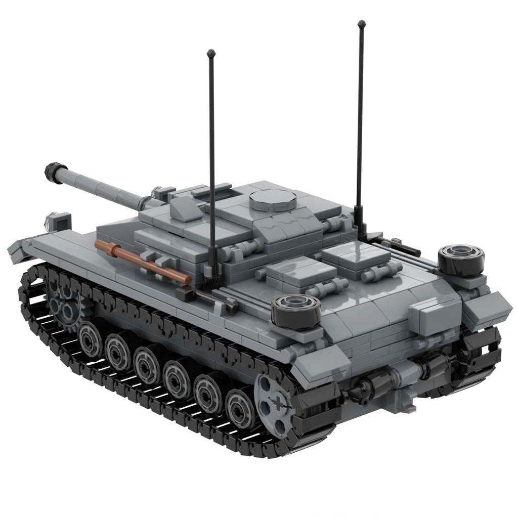 WW2 Tank Stug III Ausf F German Assault Gun Military Building Block Toy Stug3 Bricks Set