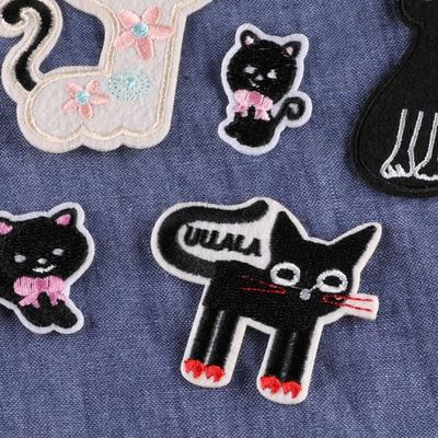 8 Pcs Cartoon Cats Iron On Patches Applique Patches Animal Repair Patches Embroidery Patches for Clothing Bag Decoration