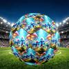 Blue Smurfs Print Size 5 Soccer Ball, PU Wear Resistant Football for Match Training and Daily Practice, Birthday Gift for Soccer Fans