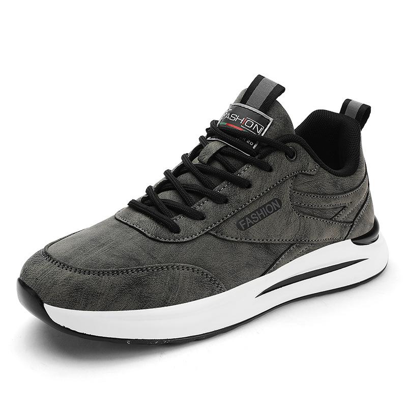 Fashion Labor Protection Men's Shoes Autumn Construction Site Work Wear-resistant Leather Work Men's Sports and Leisure Shoes