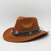 Ethnic style accessories Western cowboy hat Few suede Tibetan top hat Prairie curled woolen felt hat Jazz hat