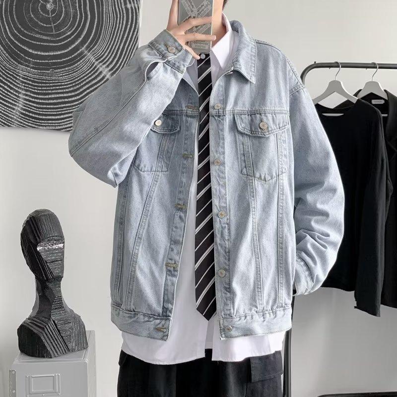 Американская ретро джинсовая куртка мужская корейская версия модная большая свободная — фото 3