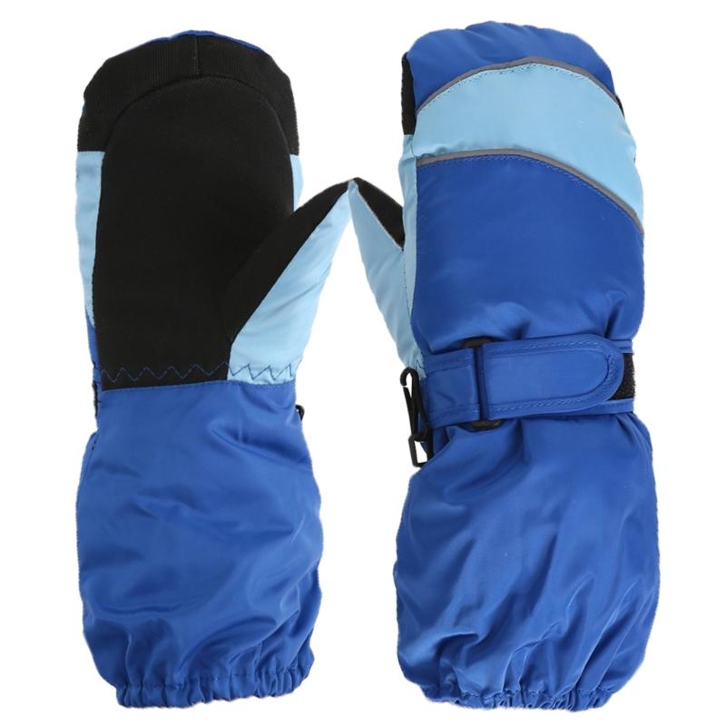 Atmungsaktive Skihandschuhe Verstellbare Schnalle Schneehandschuhe Fingerhandschuhe für Jungen und Mädchen Outdoor-Aktivitäten