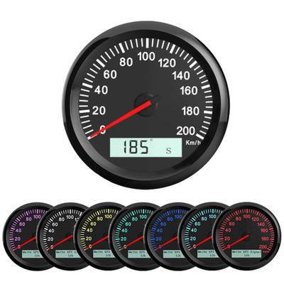 85mm Speed Gauge Colorful Backlit Digital Mileage Counter for 12V 24V Vehicles Car Motorcycle Boat