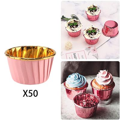 50 Pieces Cupcake Liners Muffin Case Wrapper for Halloween Wedding Pink and
