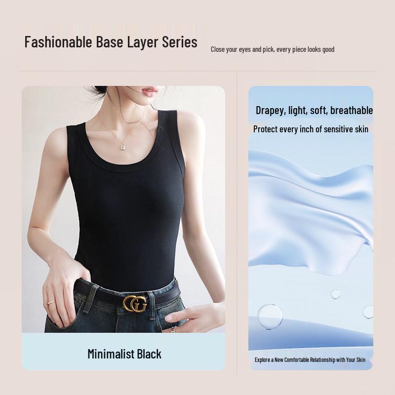 

Women s Ribbed Modal Spaghetti Strap Tank Top: 2026 New Slimming, Flattering Summer Ice Silk; Wear Alone or Layer. M (suitable for 75-95 jin)