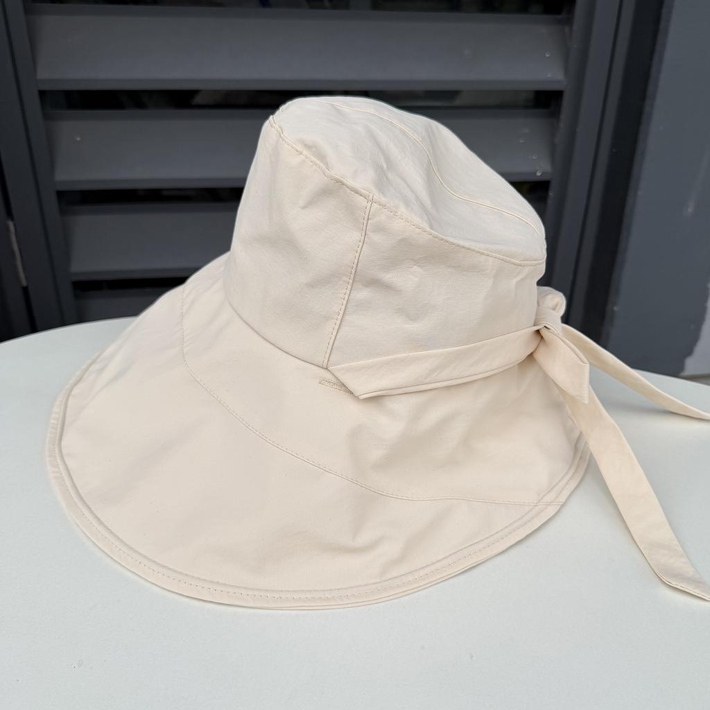New Dongdaemun ins spring and summer sunshade quick-drying hat strap bow bucket hat casual sunscreen basin hat