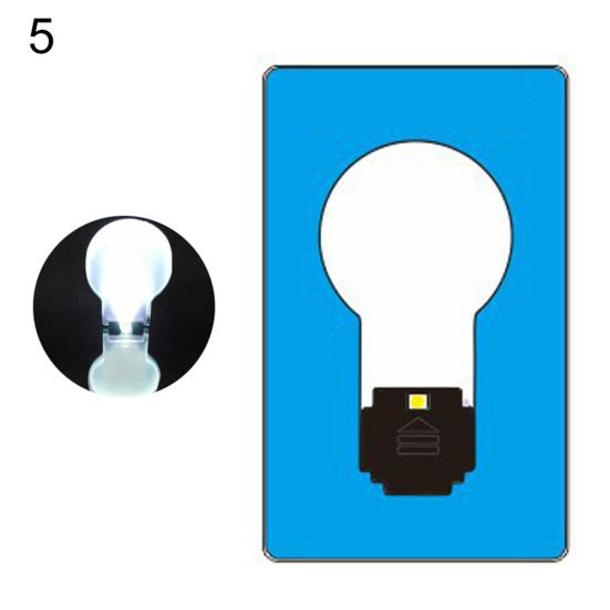 Bærbar Ultra-tynn Mini LED lommebok lomme Kredittkortstørrelse Lampe Nattlys