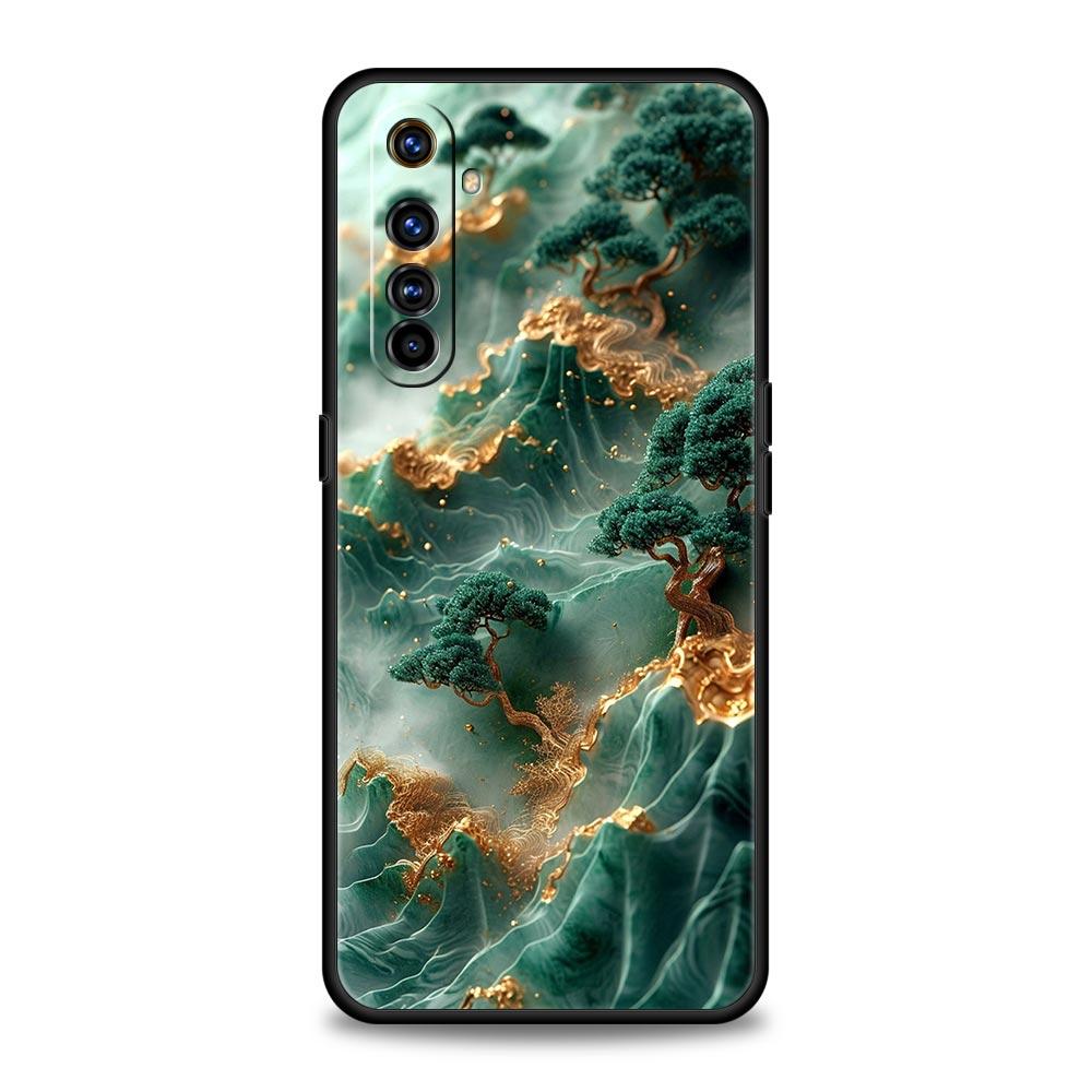 Landscape Painting Phone Case For Realme 12 11 10 6 7 9 Pro Plus 8 5G C35 8i 9i GT2 GT3 GT5 GT Neo 2 3 5 Black Cover Soft Shell