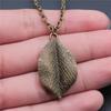 Antique Silver Color Antique Bronze Color Leaf & Branch Pendant Necklace Tree Leaves Necklace For Women Metal Long Chain