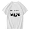 Lustiger Ew People Slogan Schwarze Katze Print T-Shirt Unisex Unisex Baumwolle Locker Übergröße Katzenbesitzer Retro Kurzarm Rundhals Lässiges T-Shirt