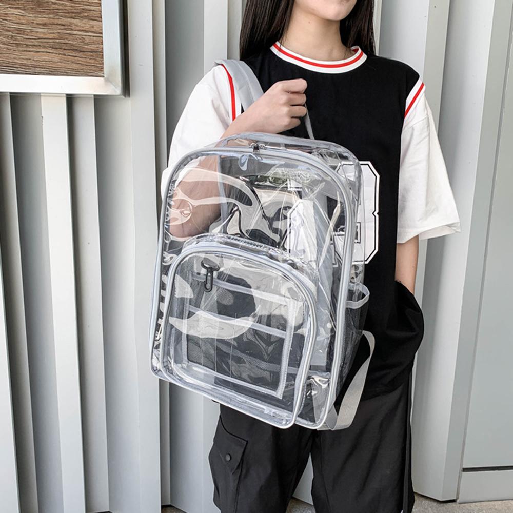 Heavy Duty Clear Backpack Large Transparent Bag for School Stadium Events Outdoor Travel Camping