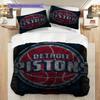 Vibrant Detroit Pistons Logo Art Three-piece set(1 * duvet cover + 2 * pillowcase, without core) Bedding set Christmas birthday gift