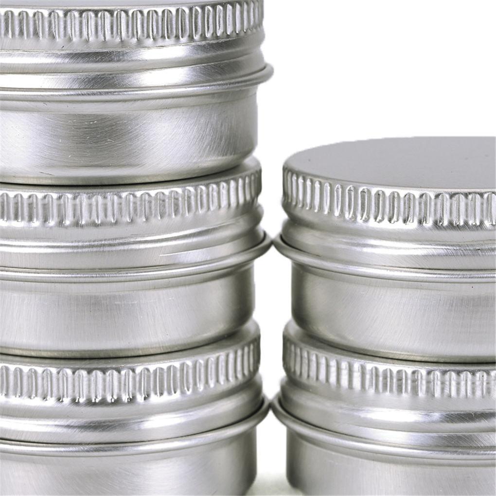 24pcs Storage Jar Powder Aluminum Case 10ml Gel Paste Powders Container Cosmetic Powder Threaded Jar