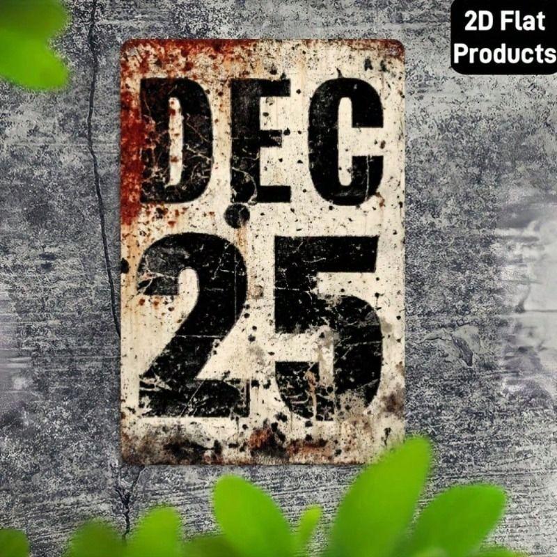 Vintage Christmas Metal Poster Wall Decor