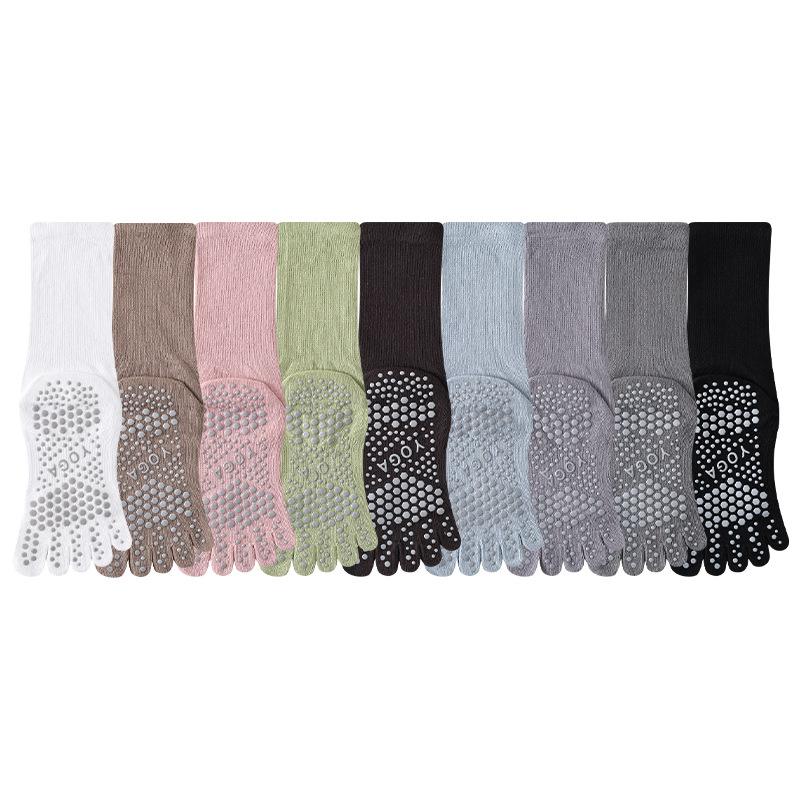 Five-finger Yoga Socks Women's Cotton Split-toe Pilates Socks Antibacterial Floor Socks Sports Tube Socks Individually Packaged