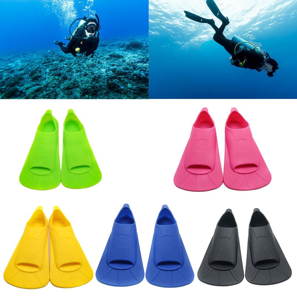 Silicone Swimming Training Fins Swim Flippers Travel Size Short Fins for Snorkeling Diving Pool Man Women Kid Travel