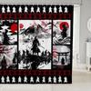 Kids Japanese Geisha Shower Curtain Boys Girls Cherry Blossoms Bathroom Shower Curtain Set Japanese Style Bath Curtain