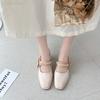 Fashion Ladies Summer Footwear on Heeled Pumps Shoes for Women 2025 with Straps Cute Square Heels Bow High Mary Jane Offer