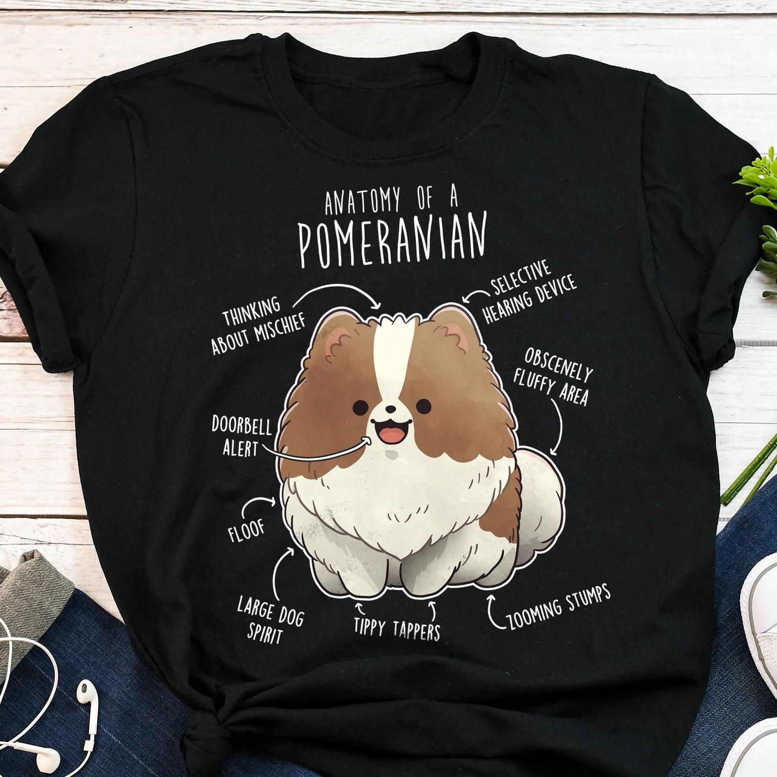 Parti Pomeranian Shirt, , Funny Dog Lover Gift, Cute Pom T-shirt, Brown and White Pomeranian Tshirt, Pet Tee Pomeranian Mom Dog Dad 160