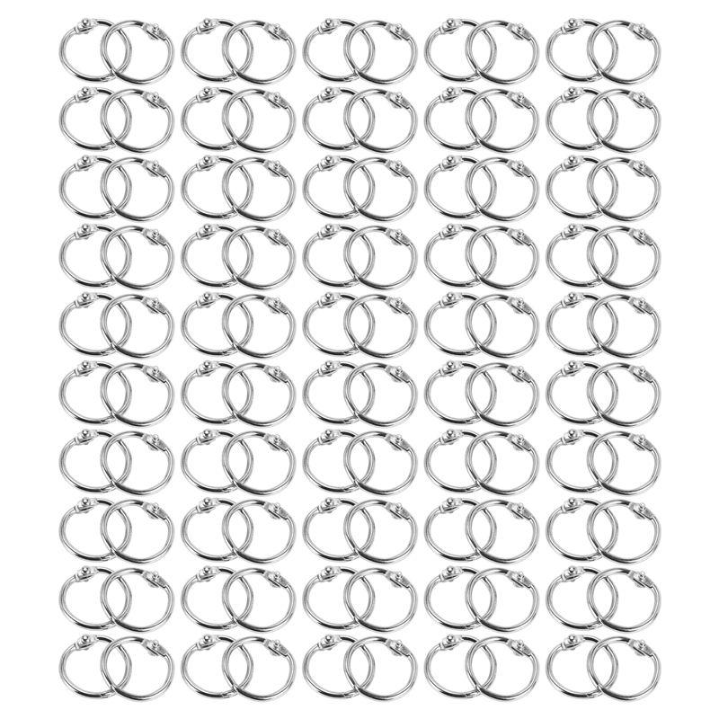 A84E-100Pcs Loose Leaf Binder Rings Key Rings Book Rings Binder Rings For Scrapbook/Album/Craft