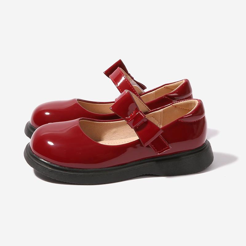 Girls Leather Shoes New 2024 PU Children Fashion Casual Shallow Loafers Hook & Loop Kids Shoes Spring Autumn Platform Elegant