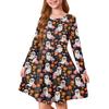 Girls' Summer Princess Dress Halloween Day- Long Sleeve A-Line T-Shirt Dress