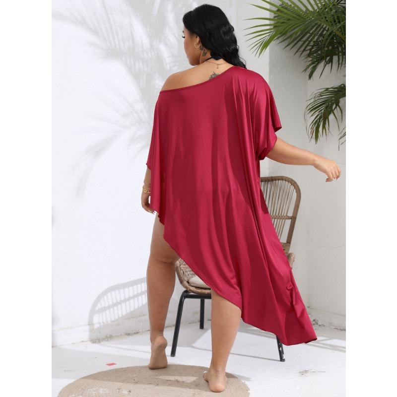Women's Summer One Neck Off The Shoulder Irregular Holiday Beach Dress