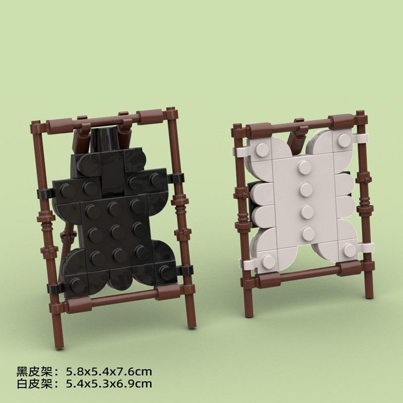 MOC Creativity Medieval Viking Tanning Rack Campfire Fish Model Construction Bricks Children Playthings ideal for Kids Children Gifts