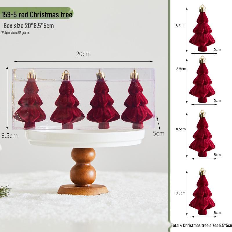 Hand-Painted Wine Red Christmas Ornament - Flocked Hanging Ball for Trees, Hotels, Malls, and Window Displays
