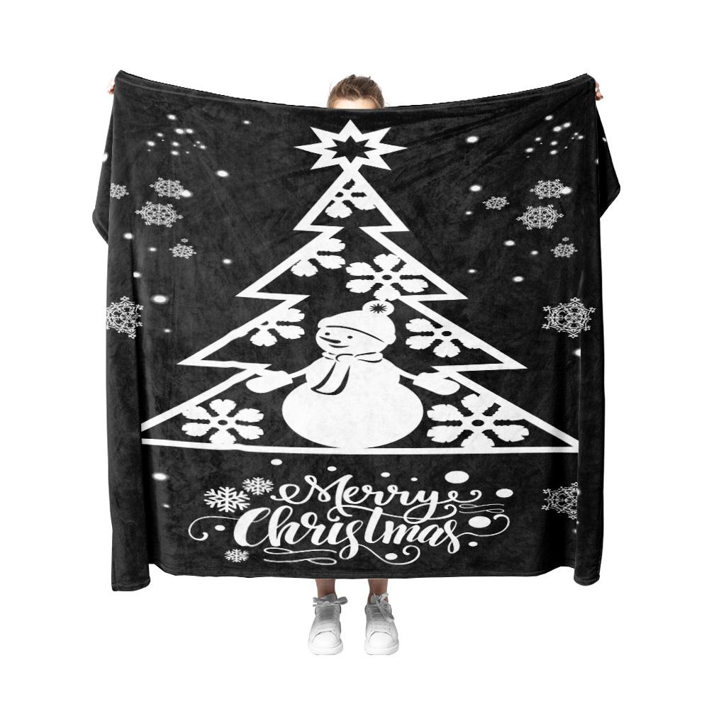 Tuniu Niedlicher Schneemann Weihnachts-Kuscheldecke für Sofa Bett Schlafzimmer Dekoration Geschenk
