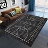 Basketball Court Themed Area Rug Various Basketball Court Patterns with Lines Markings Designs Soft Carpet for Living Room