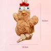 Funny Egg-laying Chicken Keychain Plush Stuffed Bag Pendant Squeaking Plush Doll Toy  Kids