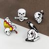 Skull Series Black Lips Brooch: Mouth Hook, Big Knife, Rose, Patchwork Designs
