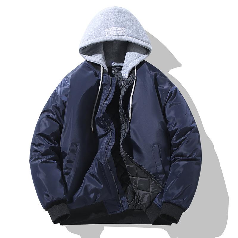 Detachable Hooded Fur Collar Cold Resistant Men Women Winter Cotton Jacket Thickened Warm Lightweight Casual Loose Comfortable Cotton Clothes