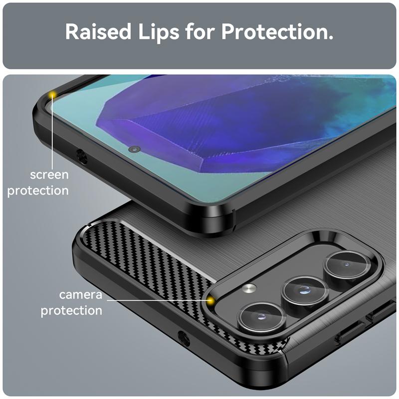 For Case Samsung Galaxy M55 Cover For Samsung M55 Coque Carbon Fibre Shockproof Back Bumper Soft TPU Case For Samsung M55 Fundas