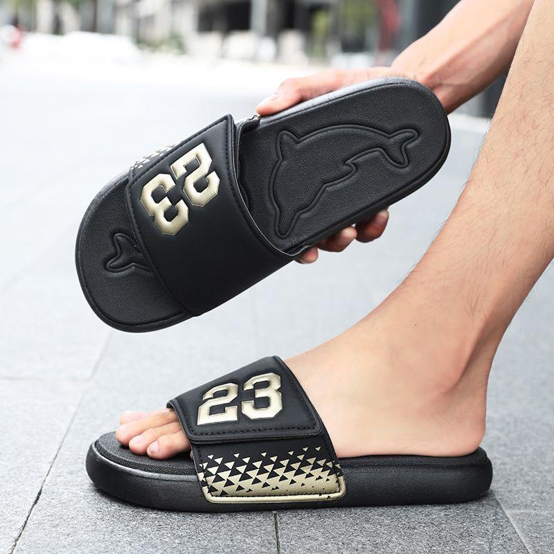 Men Summer Slippers Outdoor Casual Beach Slippers Trend of Personalized Flip-flop Sandals Flip Flops Non-slip Shoes Hip-hop