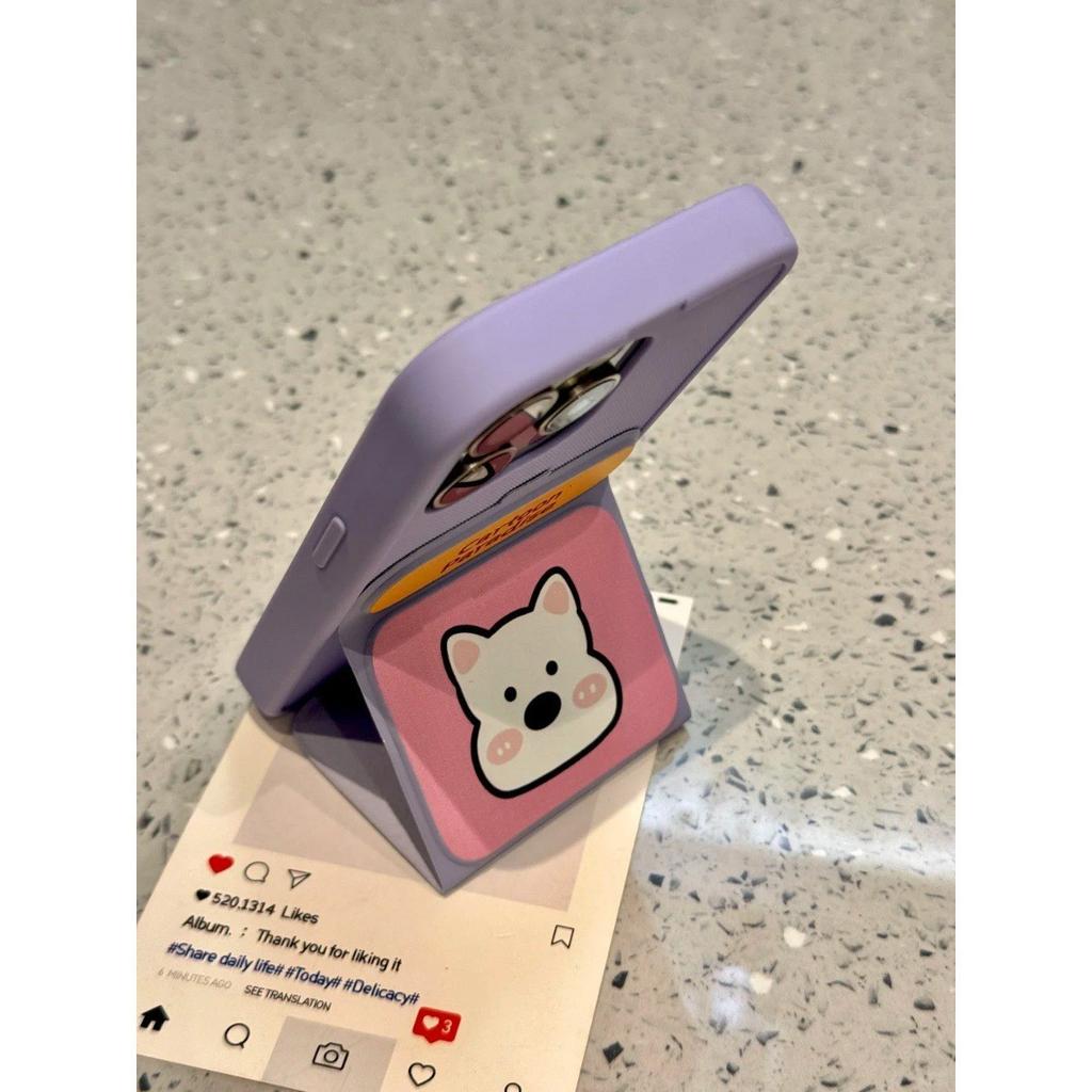 Cute Cartoon Flip Magnetic Suction West Highland Folding Bracket IPhone 16/15 Mobile Phone Case Suitable for Apple 14/13