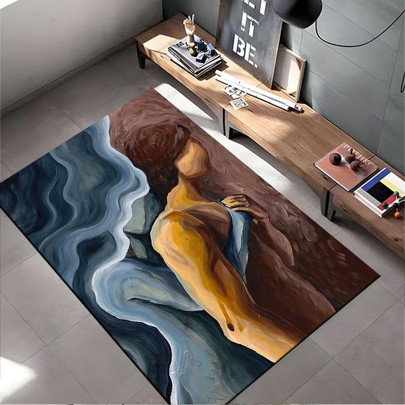 Abstract Woman and Spirit Painting Suitable As a Non-slip Mat for the Living Room or Bedroom Sofa