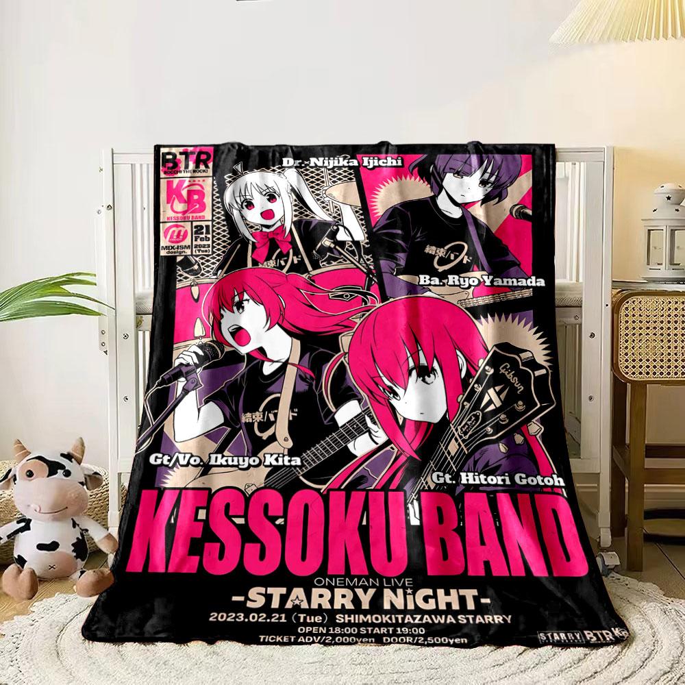 

A vibrant band poster featuring stylized characters and bold pink accents. for all seasons blanket lunch break throw gift 80cm x 120cm