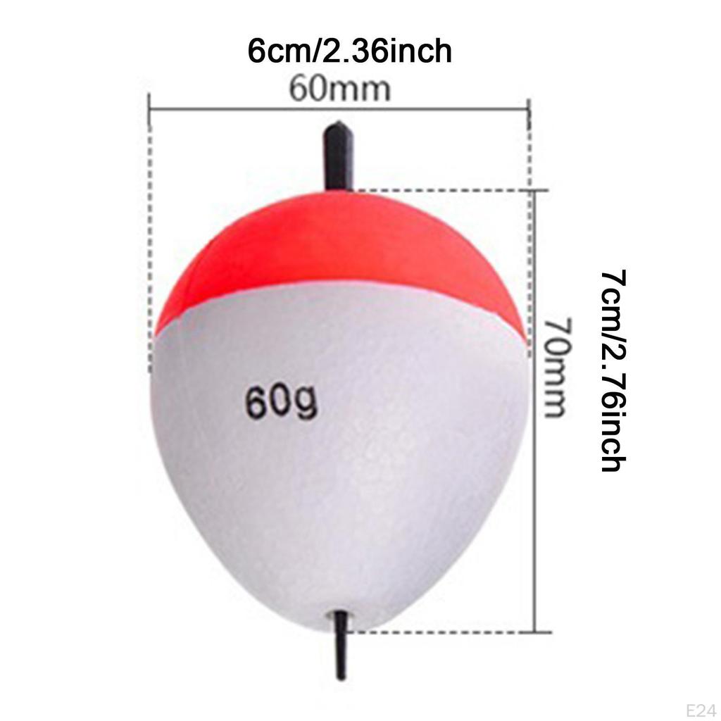5 Brightly Colored Oval Shaped EVA Foam Fishing Buoys, High Buoyancy for Trout, Catfish, Bass And