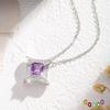 S925 reines Silber natürliche gelbe Granat Halskette, quadratischer Sternförmiger Kristall Anhänger, luxuriöser Schmuck mit gebürsteter Handwerkskunst, Geschenk