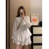 First Love Plot White Texture Temperament Dress Large Size Mm Spring French Long Sleeve Irregular Cake Skirt