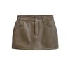 Women's High-Waist Black PU Leather Mini Skirt - Slim Fit, Sexy Hip-Hugging, Super Popular for Autumn 2025