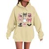 Women's Casual Fashion Comfortable Round Neck With Hood Long Sleeve Halloween Print Warm Sweatshirt
